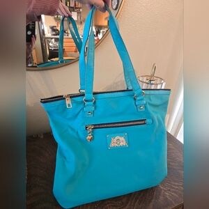 Vintage Juicy Couture Weekender Tote Summer Blue Tote Bag + Large Purse